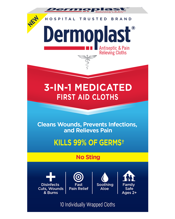 Dermoplast 3-in-1 Medicated Cloths Wipes